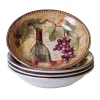 Certified International Gilded Wine 4-pc. Pasta Bowl Set..