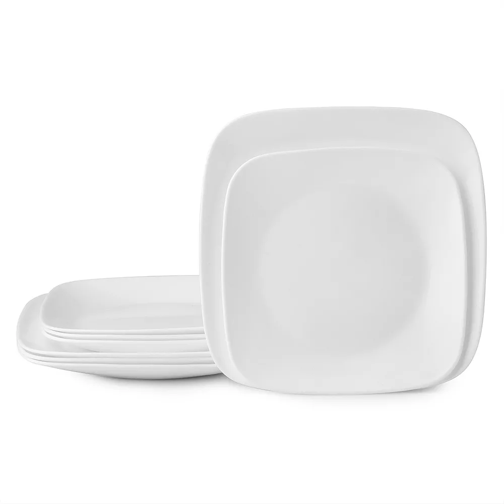 Corelle Boutique Square Vivid White 8-piece Lunch & Dinner Plate Set 1 Corelle Boutique Square Vivid White 8-piece Lunch & Dinner Plate Set