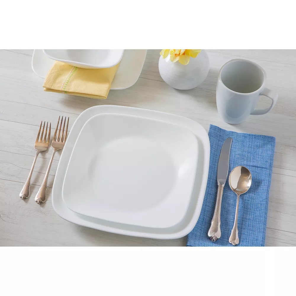 Corelle Boutique Square Vivid White 8-piece Lunch & Dinner Plate Set 2 Corelle Boutique Square Vivid White 8-piece Lunch & Dinner Plate Set - Image 2