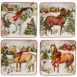 CERTIFIED INTL Certified International Christmas On The Farm 4-pc. Dessert Plate Set