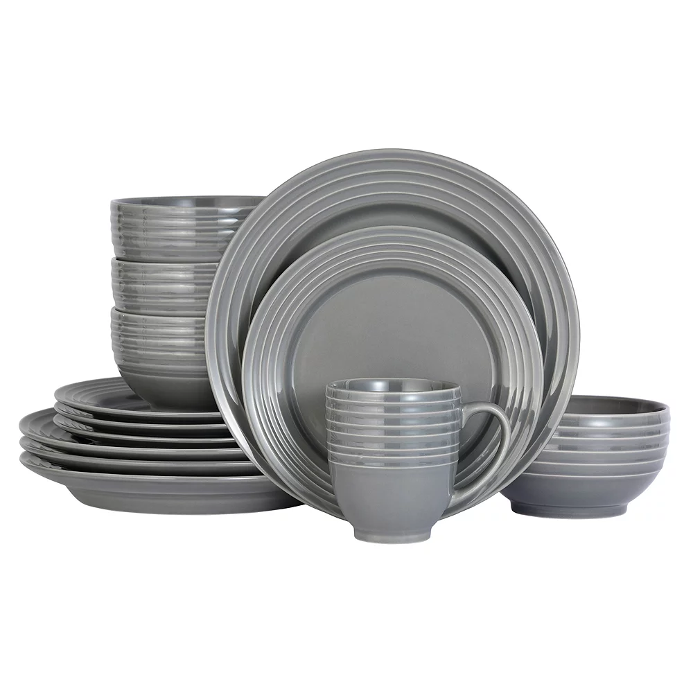 Food Network™ Valencia Gray 16-pc. Dinnerware Set 1 Food Network™ Valencia Gray 16-pc. Dinnerware Set