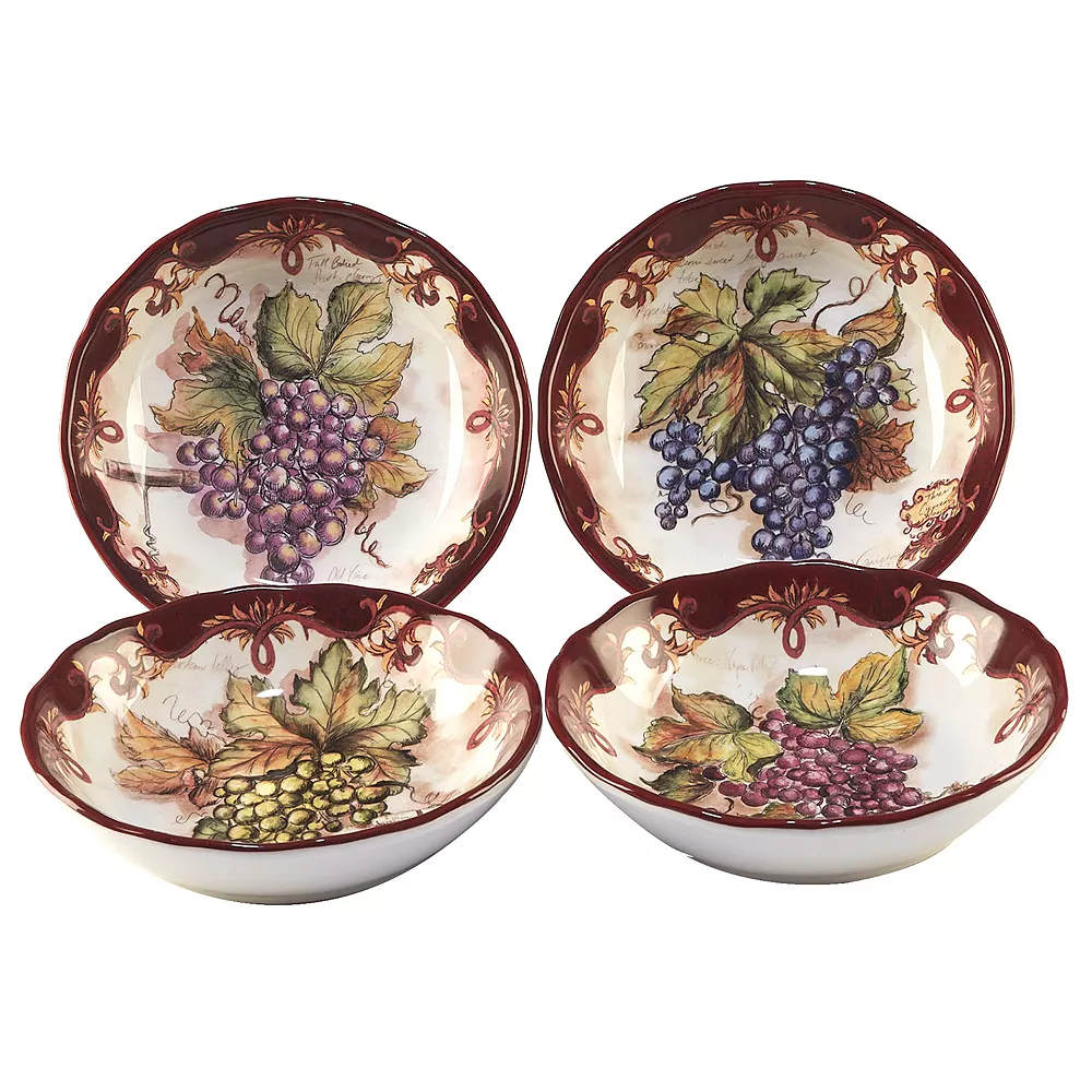 Certified International Vintners Journal 4-pc. Soup/Pasta Bowl Set 1 Certified International Vintners Journal 4-pc. Soup/Pasta Bowl Set