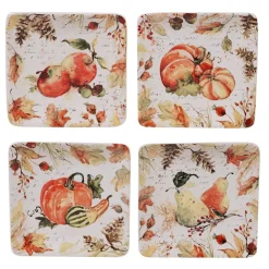 Certified International Harvest Splash 4-pc. Square Canape Plate Set