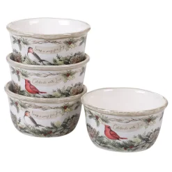 Certified International Holly & Ivy 4-pc. Ice Cream Bowl Set