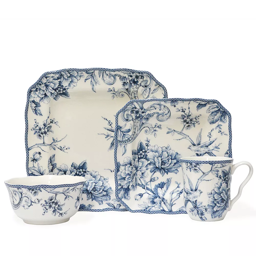222 Fifth Adelaide Blue 16-pc. Square Dinnerware Set 1 222 Fifth Adelaide Blue 16-pc. Square Dinnerware Set
