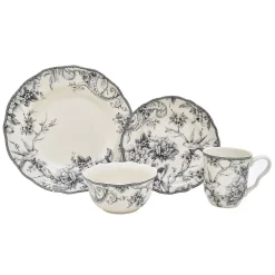 222 Fifth Adelaide Grey 16-pc. Dinnerware Set