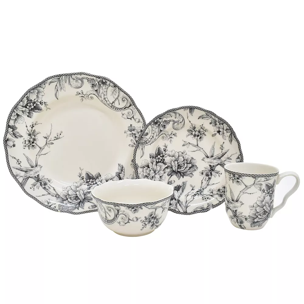 222 Fifth Adelaide Grey 16-pc. Dinnerware Set 1 222 Fifth Adelaide Grey 16-pc. Dinnerware Set