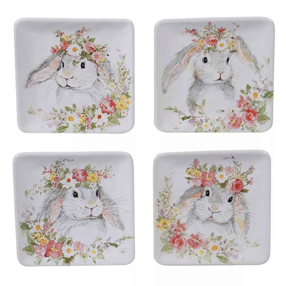 Certified International Sweet Bunny 4-pc. Canape Plate Set 1 Certified International Sweet Bunny 4-pc. Canape Plate Set