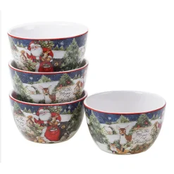 Certified International Magic Of Christmas Santa 4-pc. Ice Cream Bowl Set