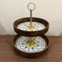 Gourmet Basics Vella 2-Tier Serving Tray -Mikasa Sales 4798288 ALT2