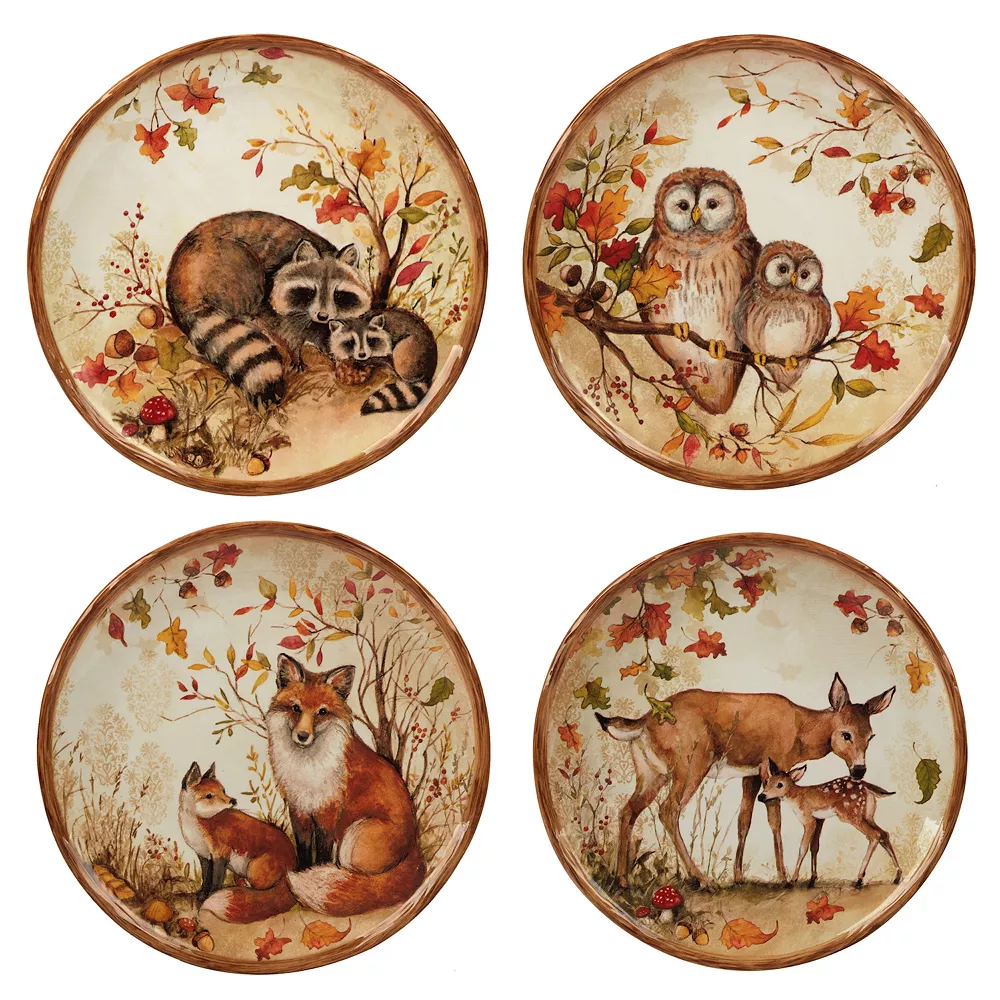 Certified International Pine Forest 4-pc. Dessert Plate Set 1 Certified International Pine Forest 4-pc. Dessert Plate Set