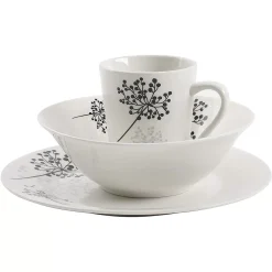 Gibson Netherwood 12 Piece Round Glaze Dinnerware Plates, Bowls, And Mugs, White -Mikasa Sales 5067576 ALT2