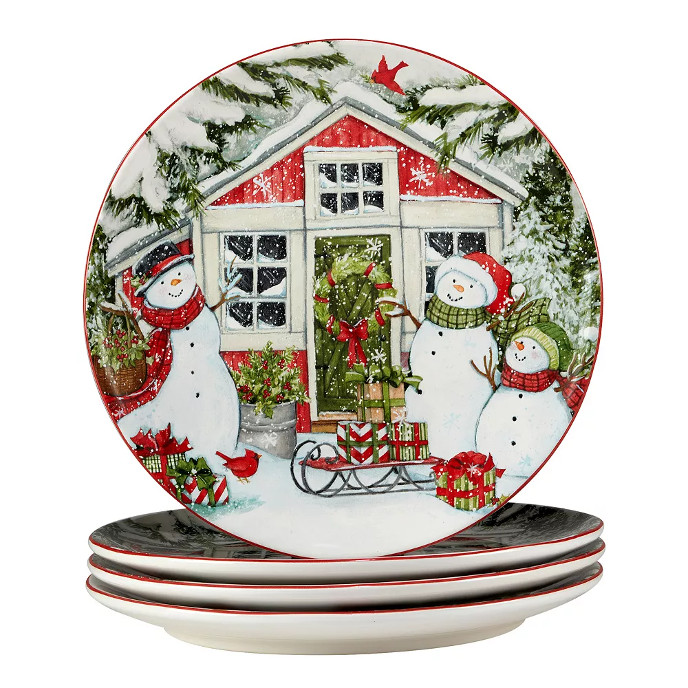 Certified International Snowman's Farmhouse 4-pc. Dinner Plate Set 1 Certified International Snowman's Farmhouse 4-pc. Dinner Plate Set