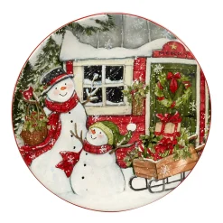 Certified International Snowman's Farmhouse 4-pc. Dessert Plate Set 6 Certified International Snowman's Farmhouse 4-pc. Dessert Plate Set -Mikasa Sales 5178445 ALT2