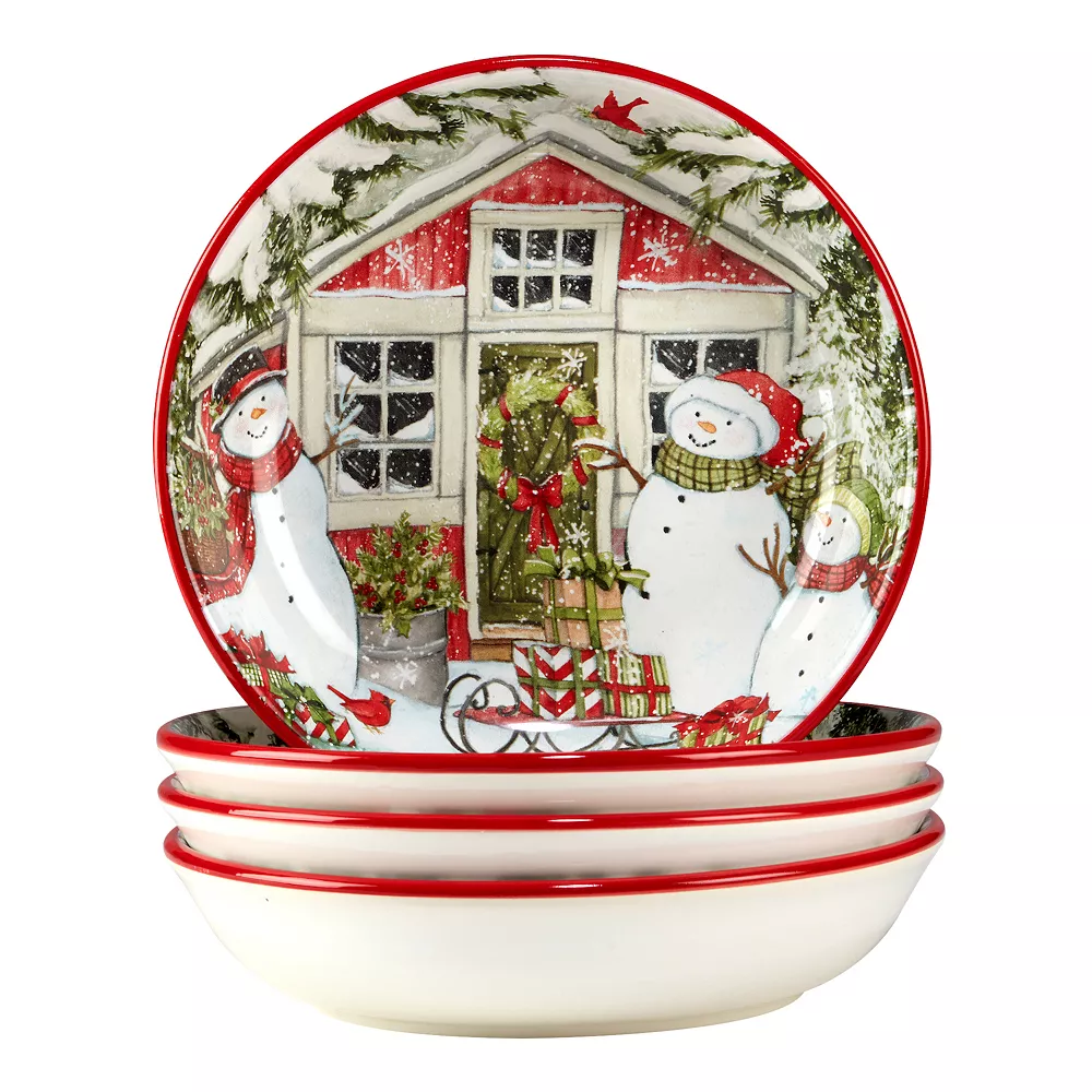 Certified International Snowman's Farmhouse 4-pc. Soup Bowl Set 1 Certified International Snowman's Farmhouse 4-pc. Soup Bowl Set