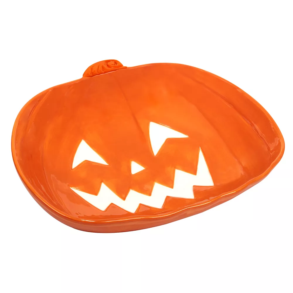 Certified International Scaredy Cat Pumpkin 3D Serving Bowl 1 Certified International Scaredy Cat Pumpkin 3D Serving Bowl