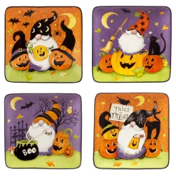 Certified International Halloween Gnomes 4-pc. Canape Plate Set