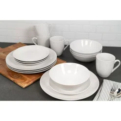 10 Strawberry Street Simply White 16-pc. Coupe Dinnerware Set -Mikasa Sales 5959209 ALT22