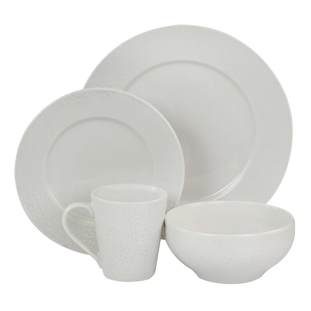 Elama Jasmine 16 Piece Porcelain Dinnerware Set In White 2 Elama Jasmine 16 Piece Porcelain Dinnerware Set In White - Image 2