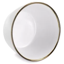 Elama Arthur 6 Piece Stoneware Bowl Set In Matte White With Gold Rim 7 Elama Arthur 6 Piece Stoneware Bowl Set In Matte White With Gold Rim -Mikasa Sales 5959729 ALT3
