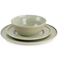 Martha Stewart 12 Piece Reactive Glaze Ceramic Dinnerware Set In Sharkey Grey -Mikasa Sales 5959833 ALT2