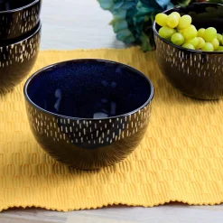 Home Trends Matisse 4 Piece 5.25 Inch Stoneware Bowl Set In Cobalt -Mikasa Sales 5960730 ALT2