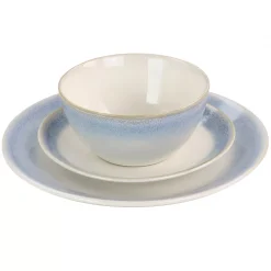 Martha Stewart Gibson Everyday 12 Piece Reactive Glaze Rimmed Stoneware Dinnerware Set In Blue -Mikasa Sales 5960788 ALT2