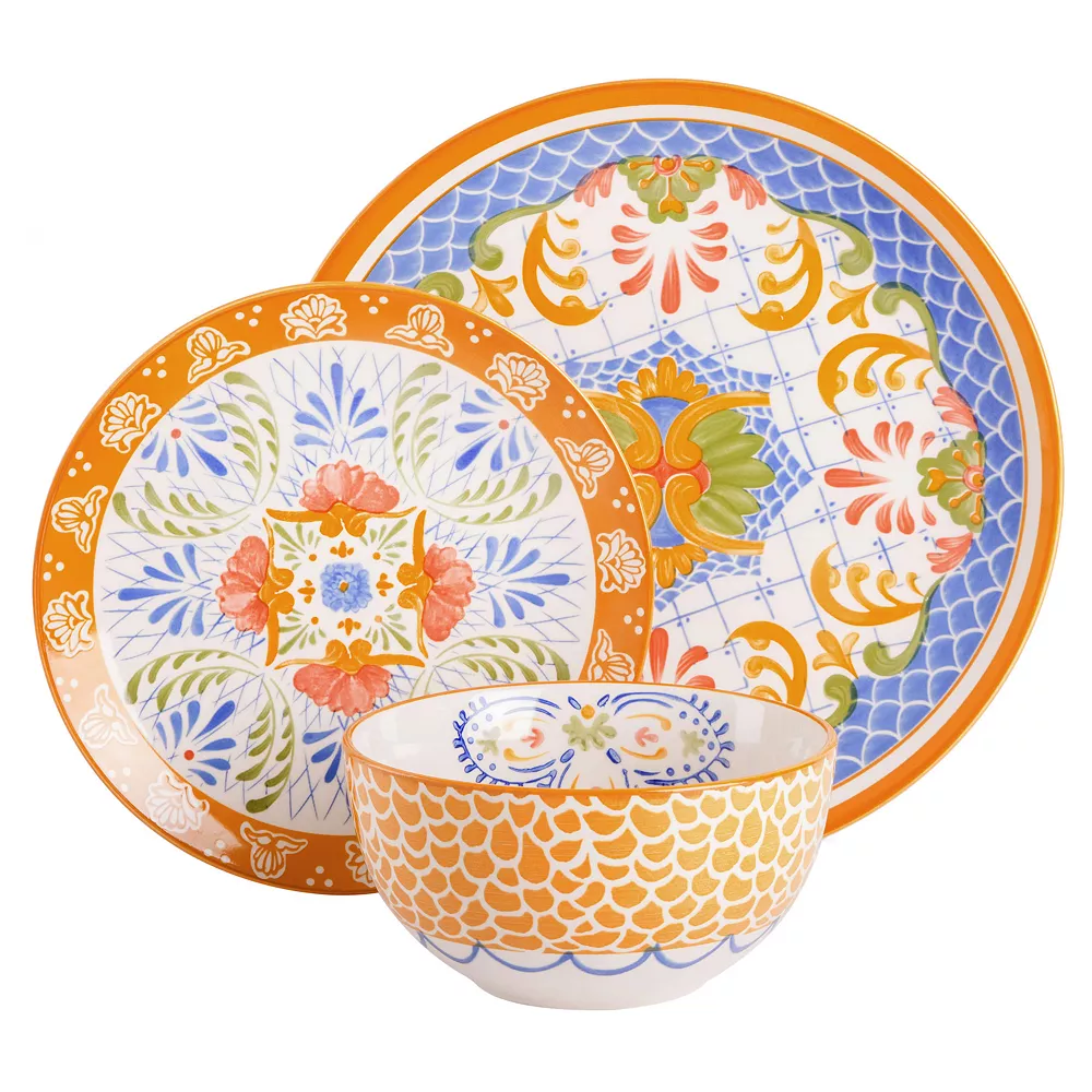 Laurie Gates Tierra Mosaic 12 Piece Round Stoneware Dinnerware Set In Assorted Designs 2 Laurie Gates Tierra Mosaic 12 Piece Round Stoneware Dinnerware Set In Assorted Designs - Image 2