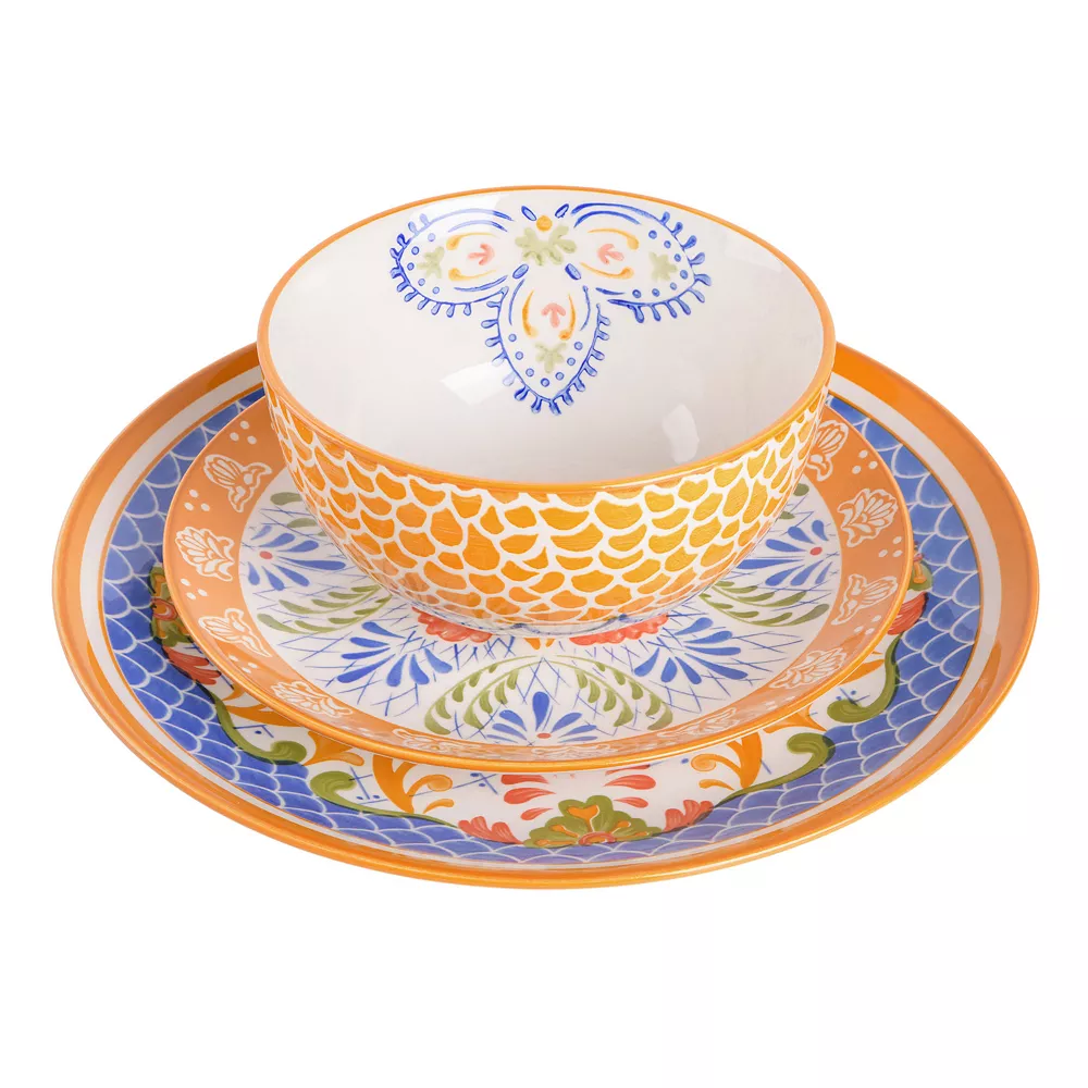 Laurie Gates Tierra Mosaic 12 Piece Round Stoneware Dinnerware Set In Assorted Designs 3 Laurie Gates Tierra Mosaic 12 Piece Round Stoneware Dinnerware Set In Assorted Designs - Image 3