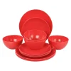 Martha Stewart 12 Piece Melamine Dinnerware Set In Red