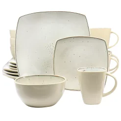 Gibson Elite Soho Lounge 16 Piece Stoneware Dinnerware Set In Light Taupe
