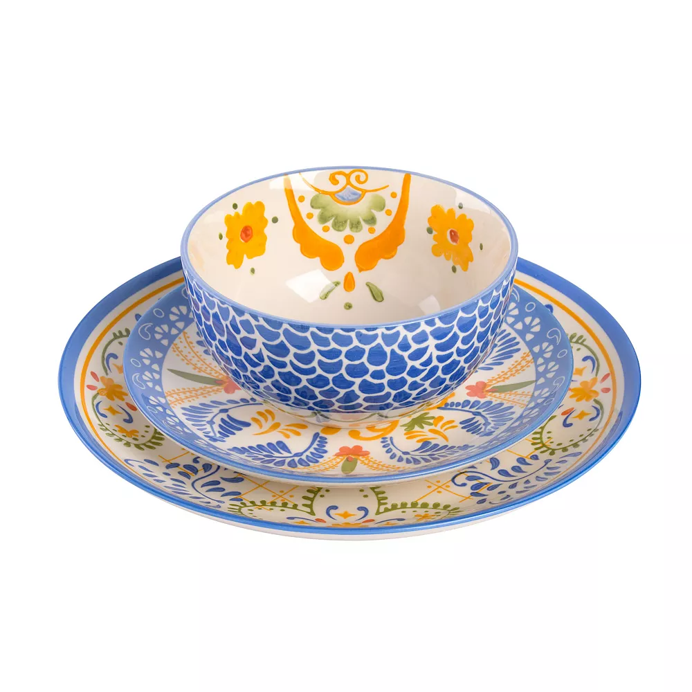 Laurie Gates Tierra Tile 12 Piece Round Stoneware Dinnerware Set In Assorted Designs 3 Laurie Gates Tierra Tile 12 Piece Round Stoneware Dinnerware Set In Assorted Designs - Image 3