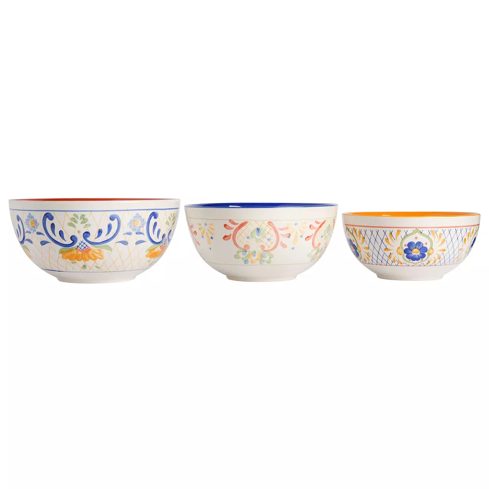 Laurie Gates Tierra 3 Piece Stoneware Nesting Bowl Set In Assorted Designs 2 Laurie Gates Tierra 3 Piece Stoneware Nesting Bowl Set In Assorted Designs - Image 2