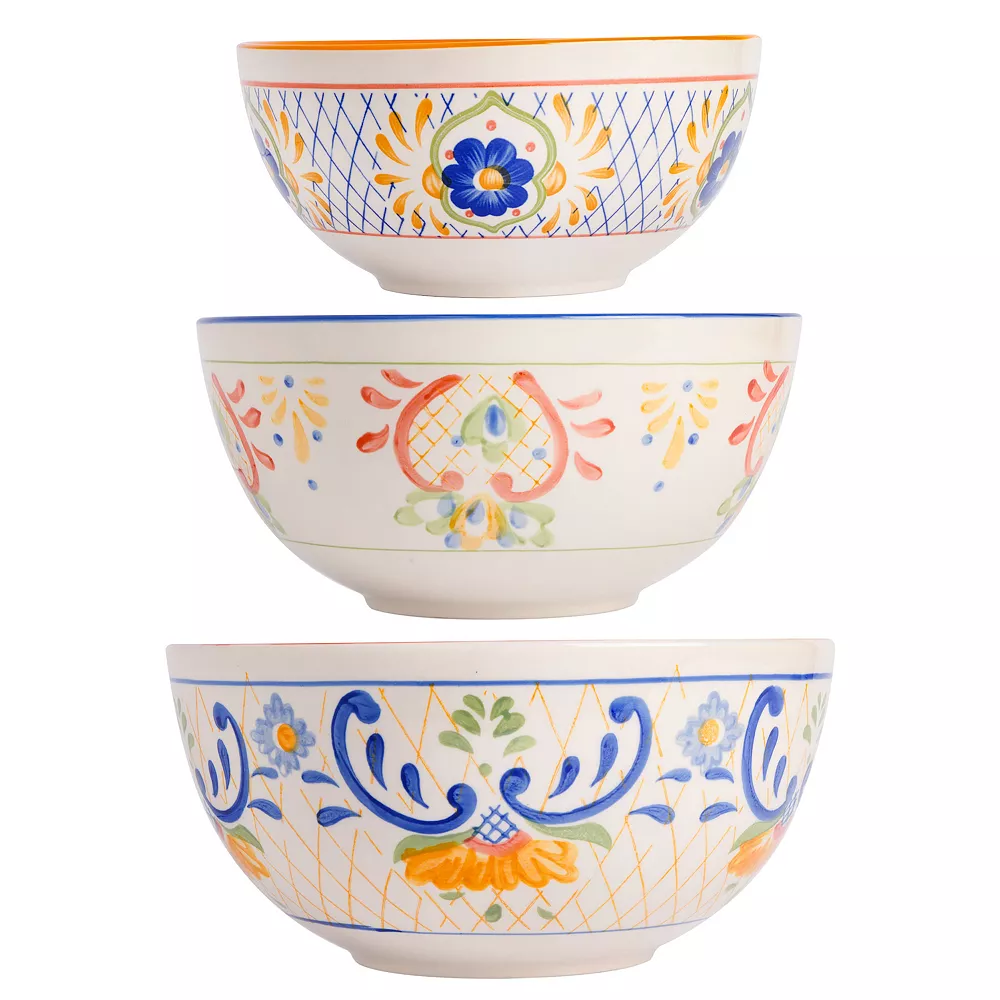 Laurie Gates Tierra 3 Piece Stoneware Nesting Bowl Set In Assorted Designs 3 Laurie Gates Tierra 3 Piece Stoneware Nesting Bowl Set In Assorted Designs - Image 3