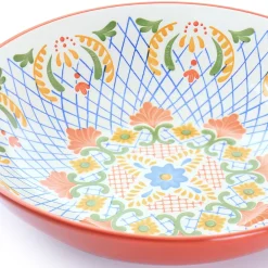 Laurie Gates California Designs Tierra 10.5 Inch Hand Painted Stoneware Pasta Bowl In Red -Mikasa Sales 5983408 ALT2