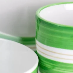 Gibson Home Sunset Stripes 12 Piece Round Fine Ceramic Dinnerware Set In Green -Mikasa Sales 5984628 ALT2