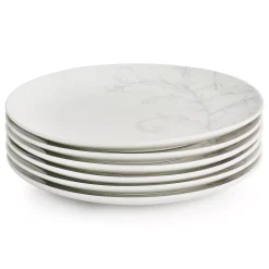 Martha Stewart Gibson Everyday 10.5 Inch Fine Ceramic 6 Piece Decorated Dinner Plates In White -Mikasa Sales 5990716 ALT2