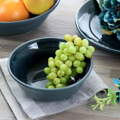 Martha Stewart Gibson Everyday Portillo 6 Piece 6.5 Inch Stoneware Bowl Set In Blue -Mikasa Sales 5990732 ALT3