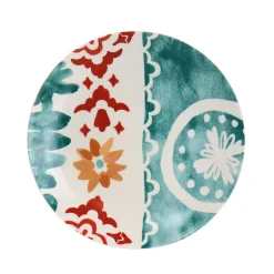 Spice By Tia Mowry Savory Saffron 18 Piece Fine Ceramic Dinnerware Set In Decorated Teal -Mikasa Sales 6034978 ALT3