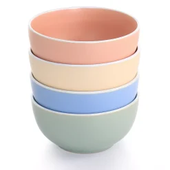 Spice By Tia Mowry Creamy Tahini 4 Piece Round Stoneware Cereal Bowl Set -Mikasa Sales 6034988 ALT2