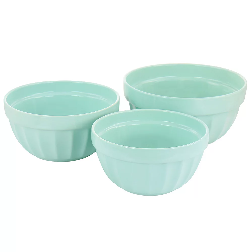 Gibson Home 3 Piece Stoneware Bowl Set In Turquoise 1 Gibson Home 3 Piece Stoneware Bowl Set In Turquoise