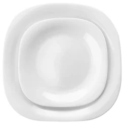 Gibson Ultra Ultra Plazza 12 Piece Tempered Opal Glass Dinnerware Set In White -Mikasa Sales 6035886 ALT3