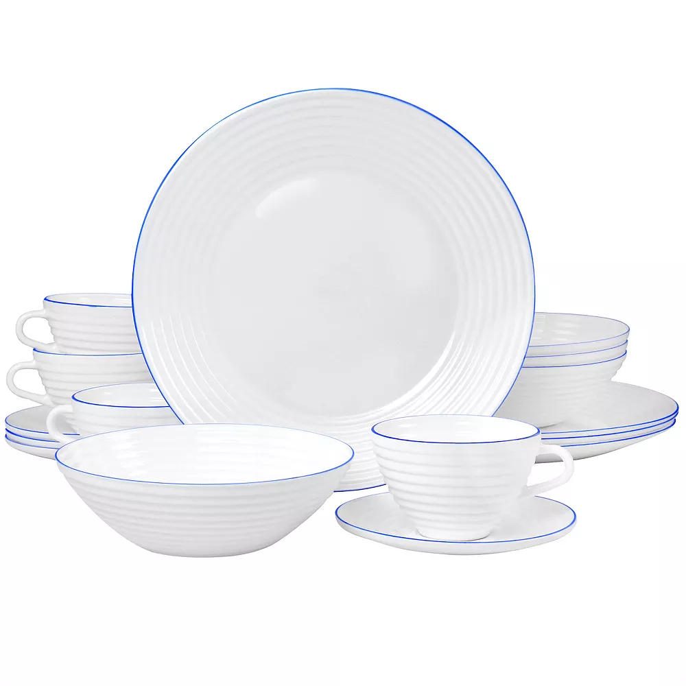 Oster Cocina Juego De Vajilla 16 Piece Opal Glass Dinnerware Set In White 1 Oster Cocina Juego De Vajilla 16 Piece Opal Glass Dinnerware Set In White