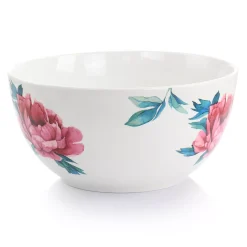Gibson Home 3 Piece Fine Ceramic Floral Bowl Set In White 6 Gibson Home 3 Piece Fine Ceramic Floral Bowl Set In White -Mikasa Sales 6036042 ALT2