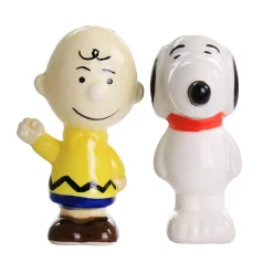 Gibson Home Peanuts Classical Pals Charlie Brown And Snoopy Figurine Salt And Pepper Shaker Set