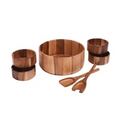 Kalmar Home 7 Piece - Extra Large Salad Bowl With Servers And 4 Individuals