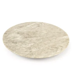 GAURI KOHLI Richmond Beige Marble Lazy Susan 16"