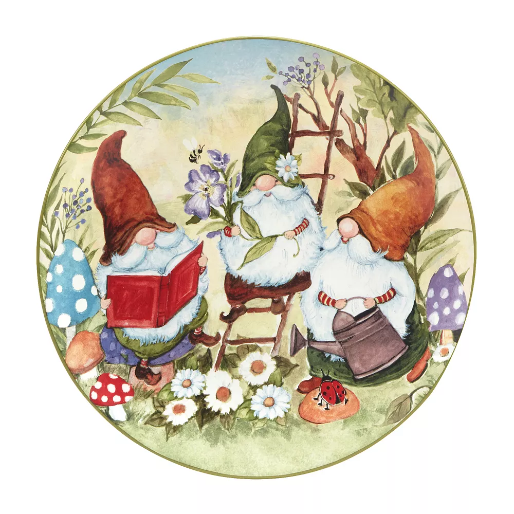 Certified International Garden Gnomes 4-pc. Dinner Plate Set 2 Certified International Garden Gnomes 4-pc. Dinner Plate Set - Image 2