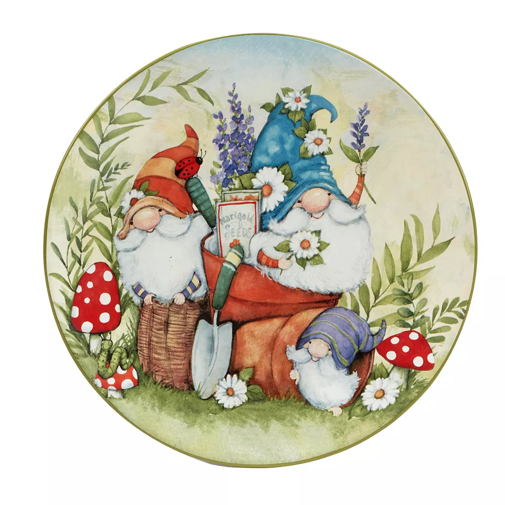Certified International Garden Gnomes 4-pc. Dinner Plate Set 3 Certified International Garden Gnomes 4-pc. Dinner Plate Set - Image 3