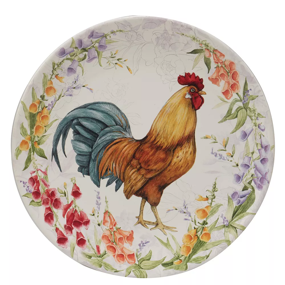 Certified International Floral Rooster 4-pc. Dinner Plate Set 2 Certified International Floral Rooster 4-pc. Dinner Plate Set - Image 2